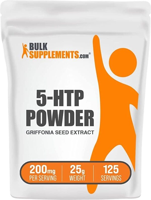 BULKSUPPLEMENTS.COM 5-HTP Powder – 5-Hydroxytryptophan – 5 HTP Supplement – 5-HTP 200mg – HTP5 Supplement – from Griffonia Seed Extract – 200mg per Serving, 125 Servings (25 Grams – 0.88 oz)