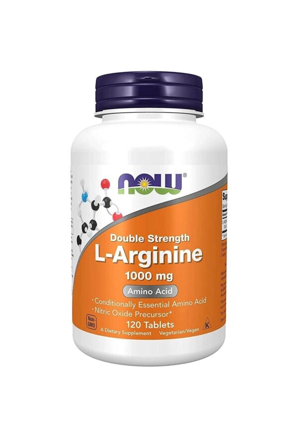 NOW Supplements, L-Arginine 1,000 mg, Nitric Oxide Precursor, Amino Acid, 120 Tablets, Orange, (0035)