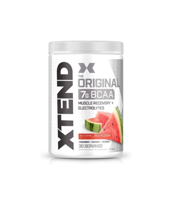 XTEND Original BCAA Powder Watermelon Explosion – Sugar Free Post Workout Muscle Recovery Drink with Amino Acids – 7g BCAAs for Men & Women – 30 Servings