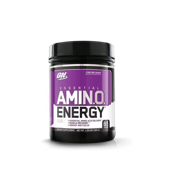 Optimum Nutrition Amino Energy – Pre Workout with Green Tea, BCAA, Amino Acids, Keto Friendly, Green Coffee Extract, Energy Powder – Concord Grape, 65 Servings