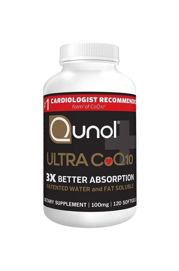 Qunol Ultra CoQ10 100mg, 3x Better Absorption, Patented Water and Fat Soluble Natural Supplement Form of Coenzyme Q10, Antioxidant for Heart Health, 120 Count Softgels