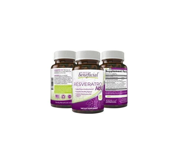 RESVERATROL1450 – 90day Supply, 1450mg per Serving of Potent Antioxidants & Trans-Resveratrol, Promotes Anti-Aging, Cardiovascular Support, Maximum Benefits (1bottle)