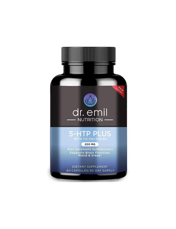 Dr. Emil Nutrition 200 MG 5-HTP Plus with Vitamin B6 for Mood, Stress, and Sleep Support, 60 Vegan Capsules