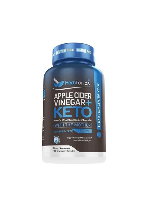 Apple Cider Vinegar Capsules Plus Keto BHB | Fat Burner & Weight Loss Supplement for Women & Men | Appetite Suppressant | 120 Vegan Diet Pills