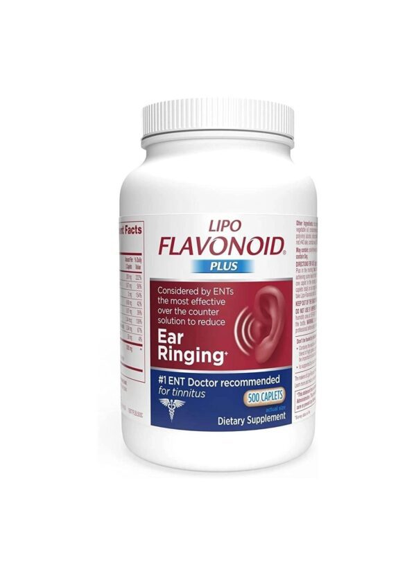 Lipo-Flavonoid Plus Ear Health Supplement | 500 Caplets | #1 ENT Doctor Recommended for Ear Ringing | Most Effective Over the Counter Tinnitus Treatment