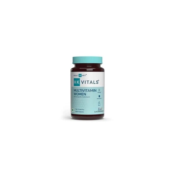 HealthKart HK Vitals Multivitamin for Women (60 Multivitamin Tablets), With Zinc, Vitamin C, Vitamin D, Multiminerals & Ginseng Extract, Boosts Energy, Stamina & Skin Health