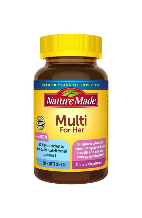 Nature Made Multivitamin For Her, Women’s Multivitamin for Nutritional Support, 60 Softgels, 60 Day Supply