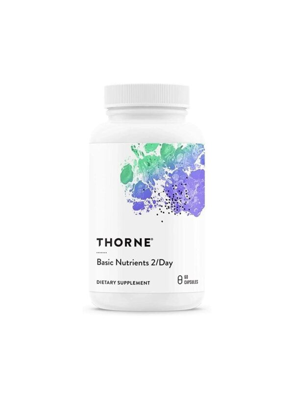Thorne Basic Nutrients 2/Day – Comprehensive Daily Multivitamin with Optimal Bioavailability – Vitamin and Mineral Formula – Gluten-Free, Dairy-Free, Soy-Free – 60 Capsules – 30 Servings