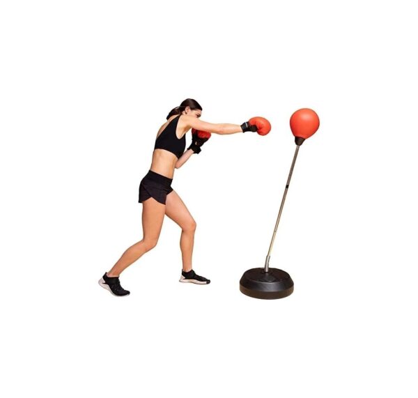 Protocol Punching Bag with Stand – for Adults & Kids – Punching Bag with Stand Plus Boxing Gloves – Adjustable Height Stand – Standard Punching Bag