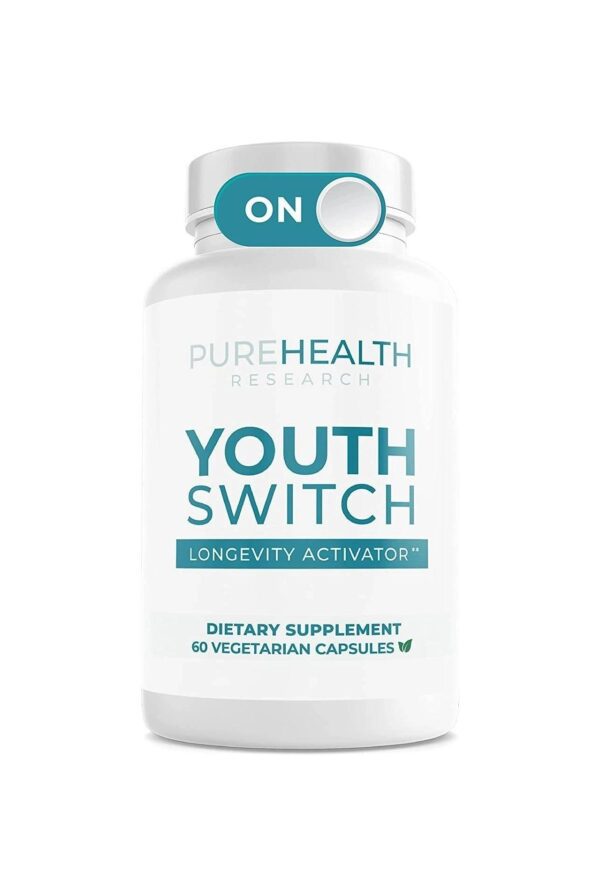 Youth Switch – Disrupt & Reverse Aging in The Cellular Level – Anti Aging Supplement & Longevity Activator, Stimulates Rejuvenated Cell Growth, Ashwagandha, Cat’s Claw Extract, Atragalus, 60 Capsules