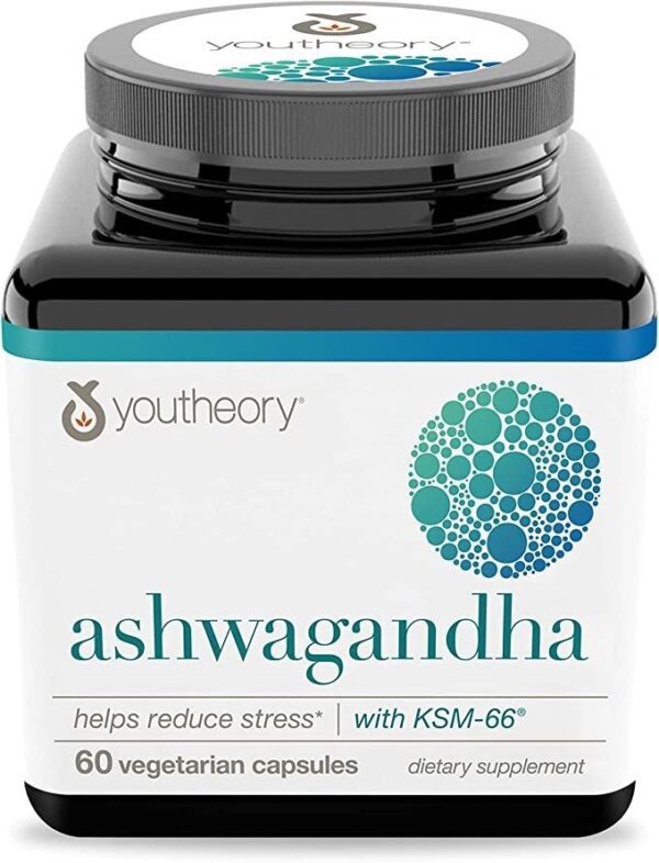 Youtheory Ashwagandha 60 Count (1 Bottle)