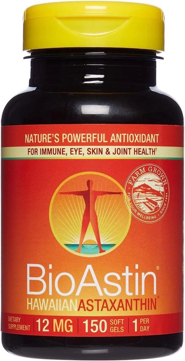 Nutrex Hawaii, BioAstin Hawaiian Astaxanthin 12 mg, Boosts Immunity and Supports Eye, Skin and Joint Health, 150 Count
