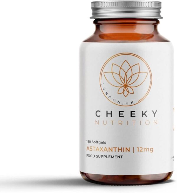 Cheeky Nutrition Astaxanthin 12mg 180 Softgels – Antioxidant Stronger Than VIT C – Supports Immune System, Healthy Skin, Cardiovascular, Brain & Eye Health