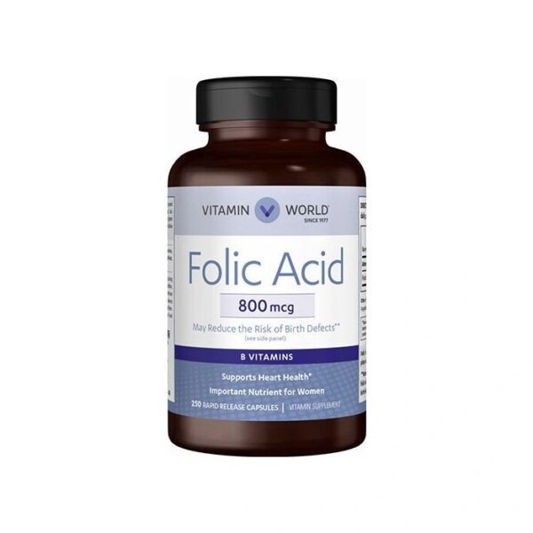 Vitamin World, Folic Acid 800 mcg. – 250 caps