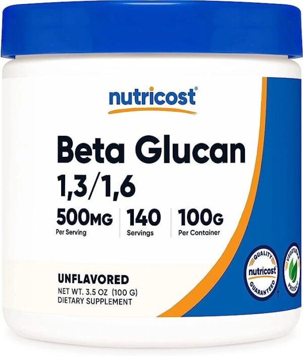Nutricost Beta Glucan Powder 100 Grams – 1,3/1,6 – Non GMO