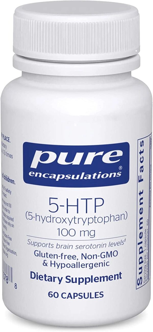 Pure Encapsulations 5-HTP 100 mg | 5-Hydroxytryptophan Supplement for Brain, Sleep, Eating Behavior, and Serotonin Support* | 60 Capsules