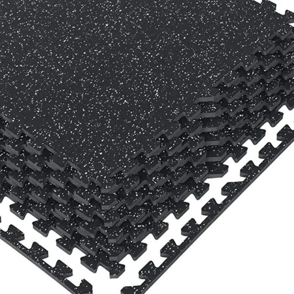 1/2″ Thick 48 Sq Ft Rubber Top High Density EVA Foam Exercise Gym Mats 12 Pcs – Interlocking Puzzle Floor Tiles for Home Gym Heavy Workout Equipment Flooring – 24 x 24in Tile