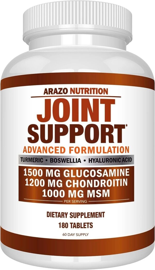 Glucosamine Chondroitin Turmeric Msm Boswellia – Joint Support Supplement for Relief 180 Tablets – Arazo Nutrition