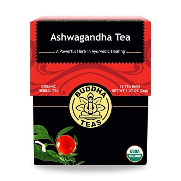 Buddha Teas Organic Ashwagandha Root Tea – OU Kosher, USDA Organic, CCOF Organic, 18 Bleach-Free Tea Bags