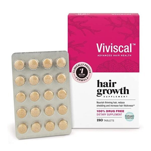 Viviscal Women’s Hair Growth Supplements with Proprietary Collagen Complex, 1 Selling for Clinically Proven Results of Thicker, Fuller Hair; Nourish Thinning Hair (180 Tablets – 3 Month Supply)